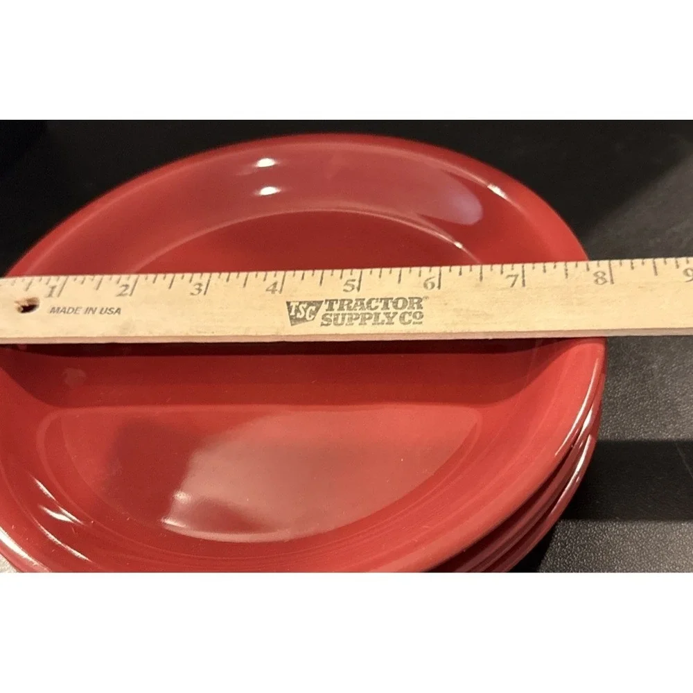 Mainstays Red Stoneware Stackables Salad Plates Plate Set Of 4